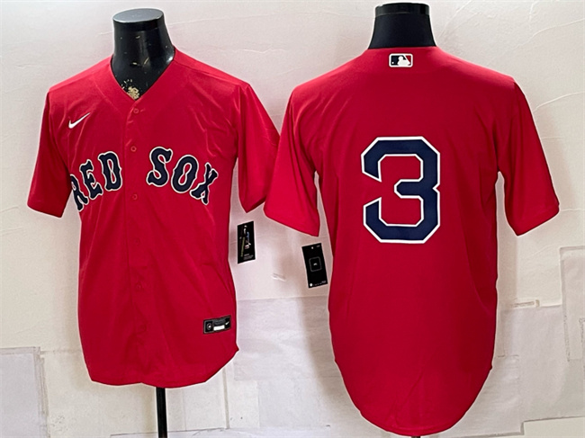 Men's Boston Red Sox #3 Ceddanne Rafaela Red Cool Base Stitched Baseball Jersey